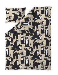 60652-5075-04-06; Finlaysonshop.com Spot the Dog duvet cover set Sand / Black / 150x210 + 50x60 cm