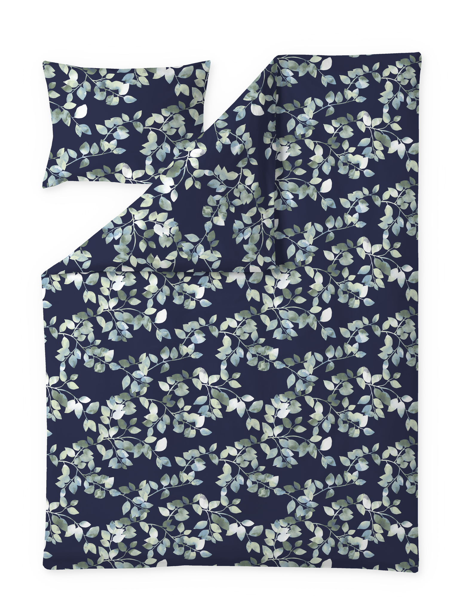 60712-4946-09-06; Finlayson Latvus Sateen Duvet Cover set Dark Blue / Green / 150x210 + 50x60 cm 