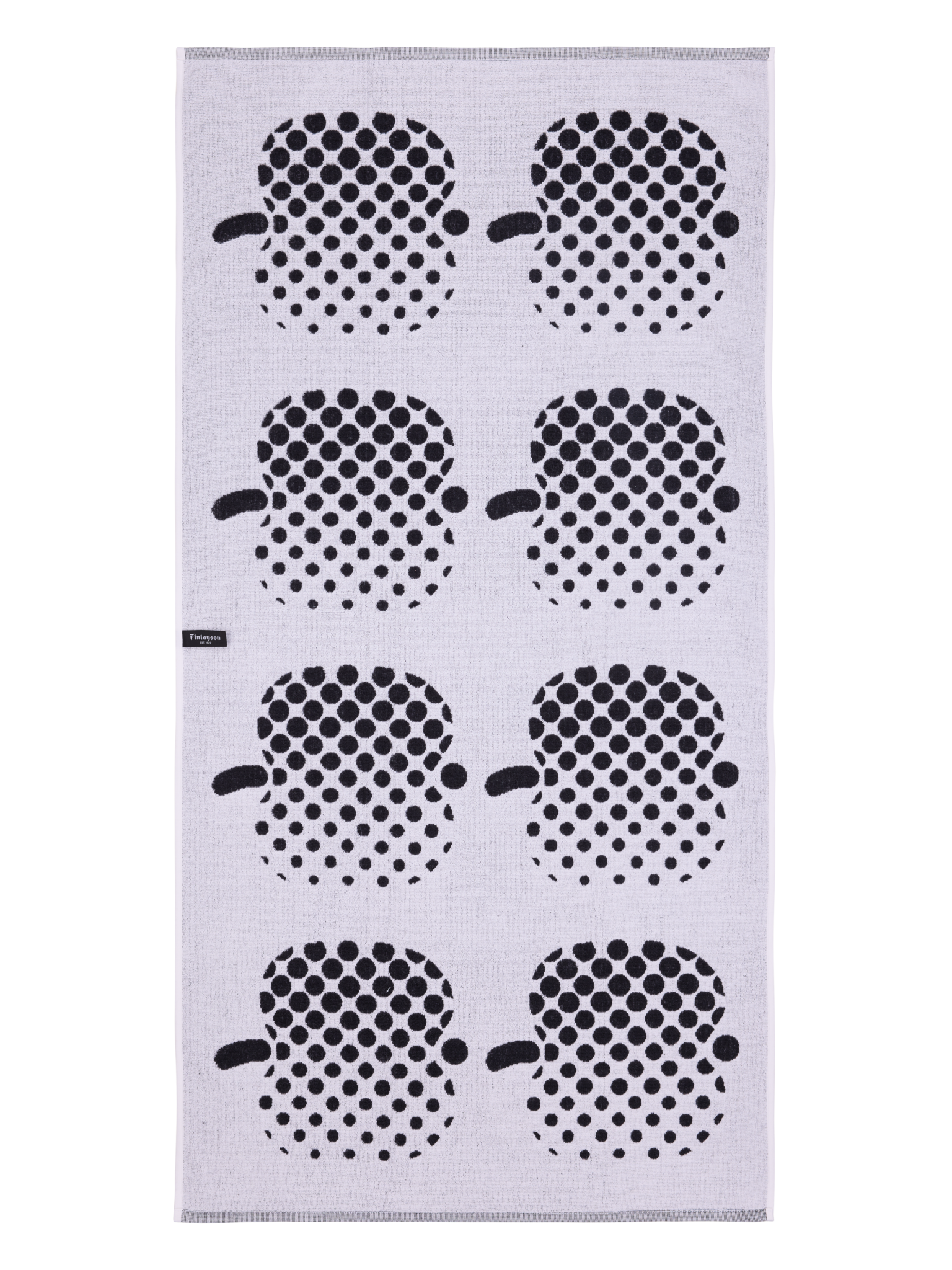 71064-1367-06-06_2; Finlayson Optinen Omena Bath Towel Black / 70x140 cm 