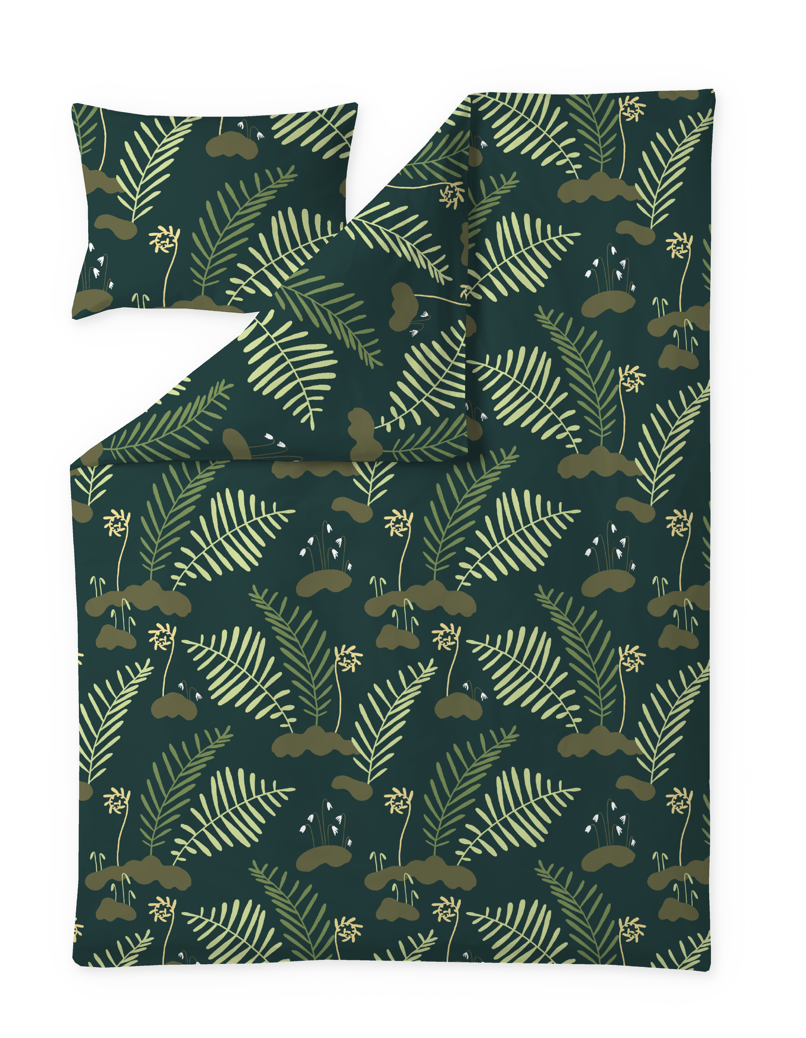 Sammaleinen Duvet cover set Light Green / 150x210 + 50x60 cm