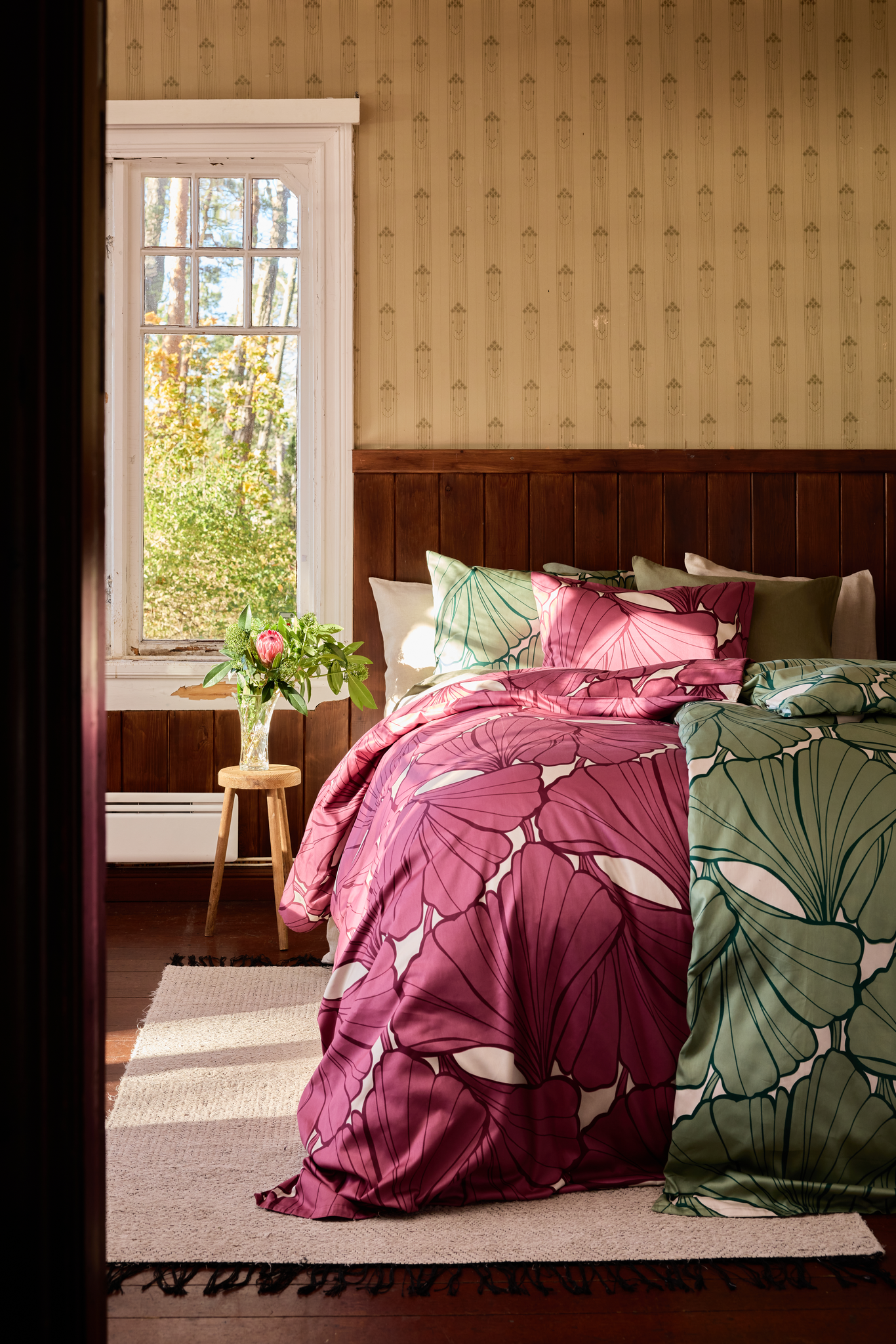 60712-5469-04-06_1; 60692-5469-03-05_1; 60712-5469-03-06_1; Finlayson Lilia Sateen Duvet Cover Set Green / 150x210 + 50x60 cm 
