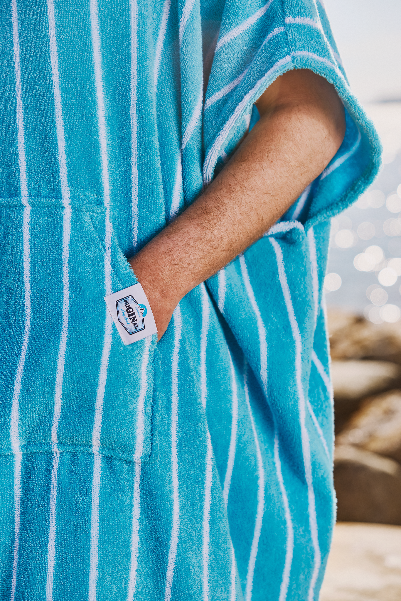 71214-5432-01-03_6; Finlayson Original Long Drink Bath poncho Turquoise / Onesize 