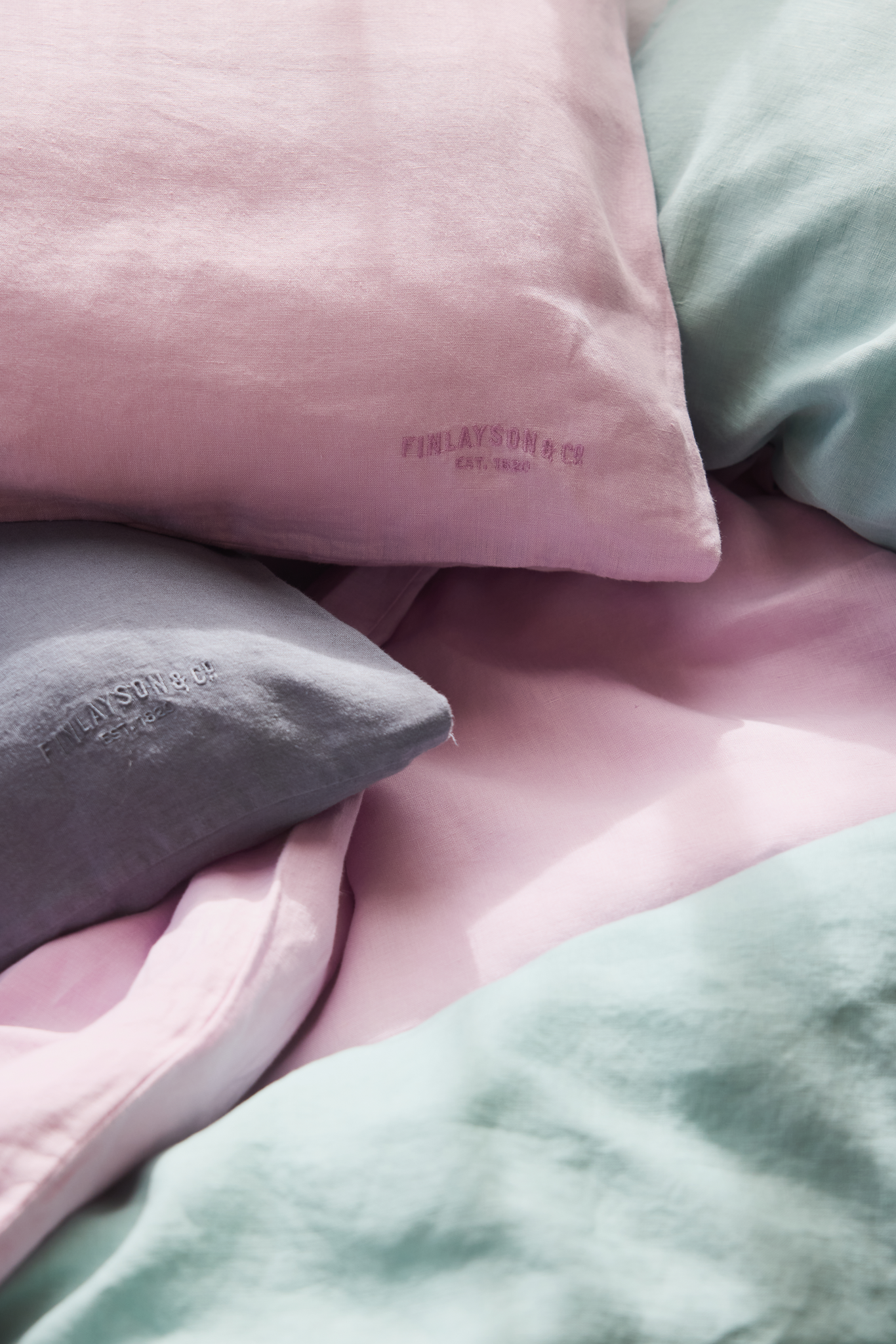 60260-0200-09-10_2; Finlayson Lino Linen duvet cover set Lilac / 50x60 cm 