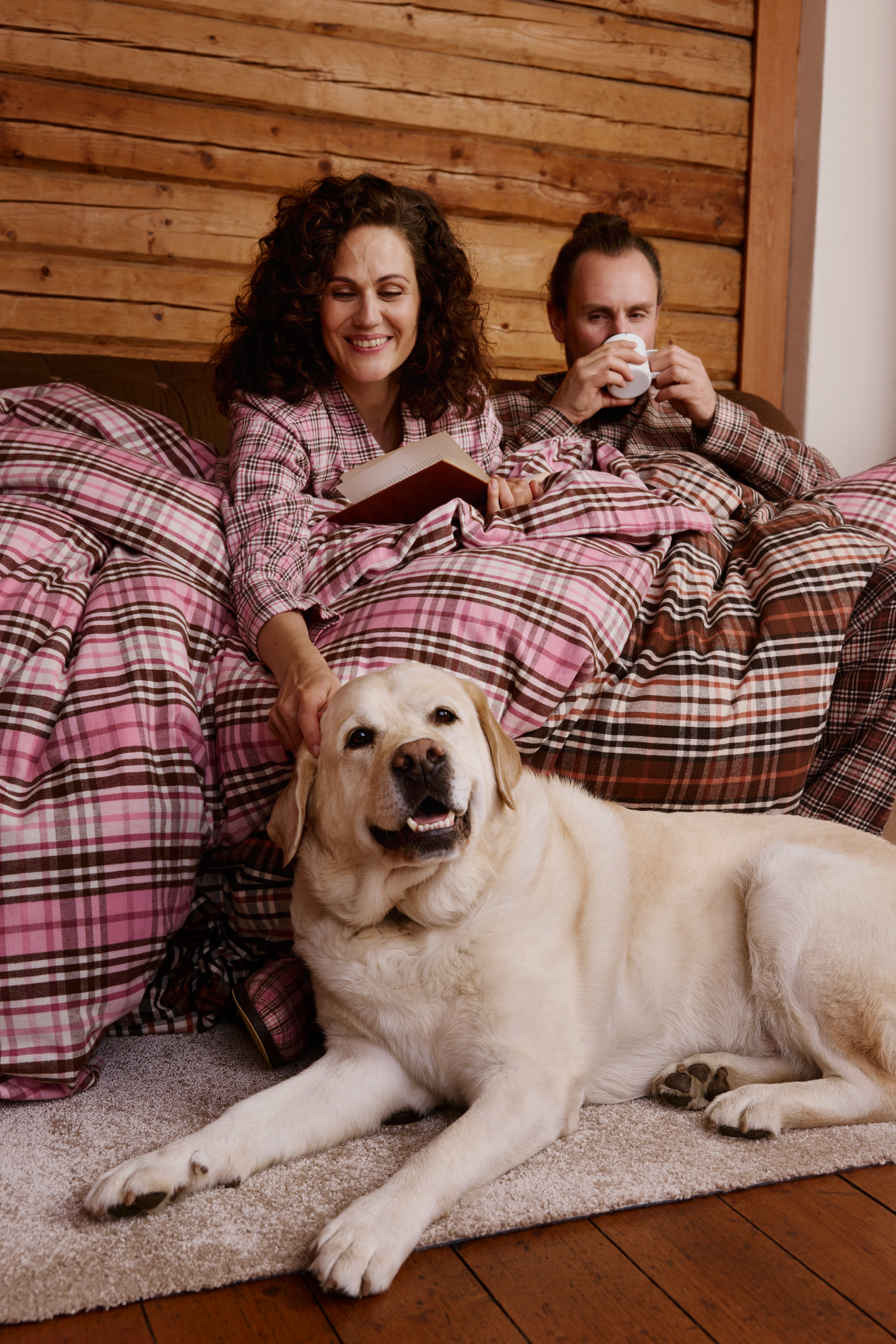 60679-1951-01-06_1; Finlayson Reino Flannel Duvet Cover set Brown / 150x210 + 50x60 cm 