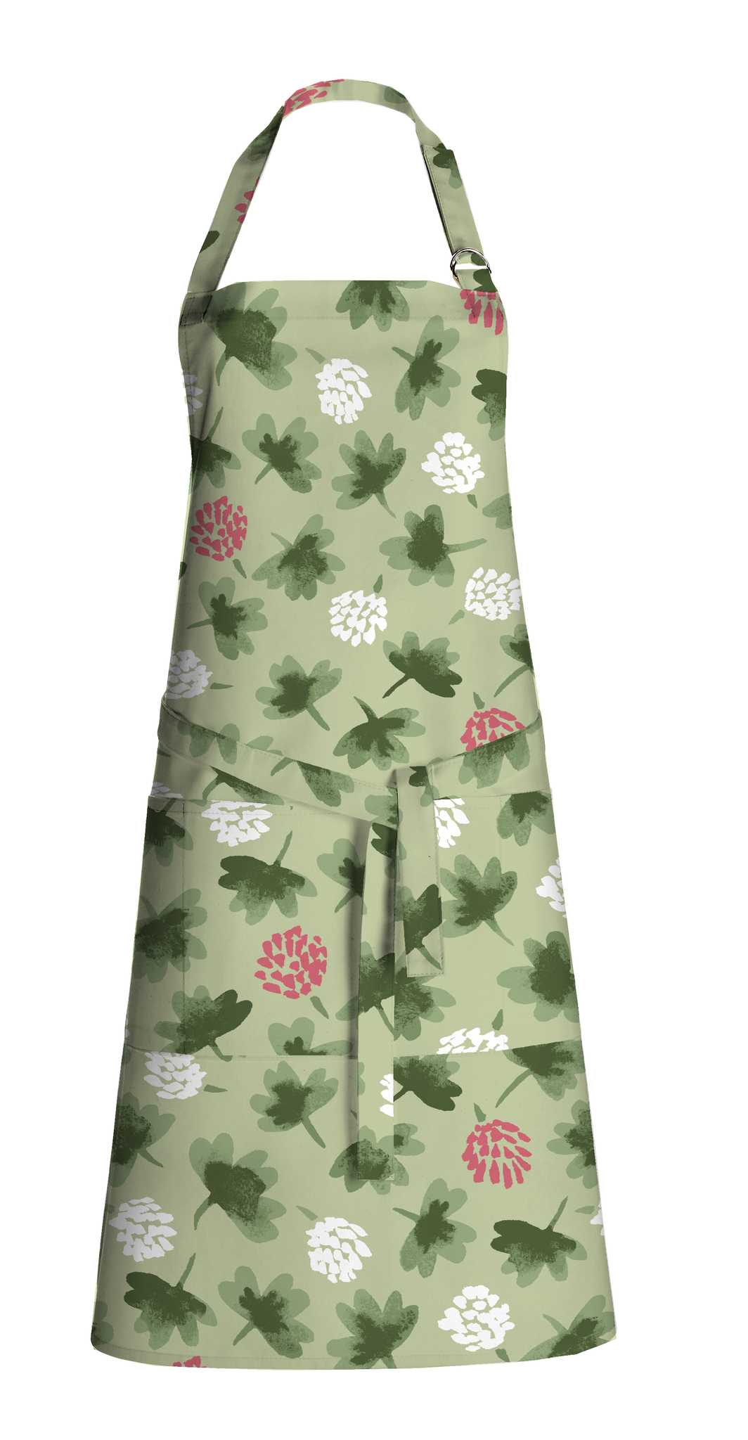 80040-5483-03-05; Finlayson Söpö Apron Green / Rose / 70x85 cm 