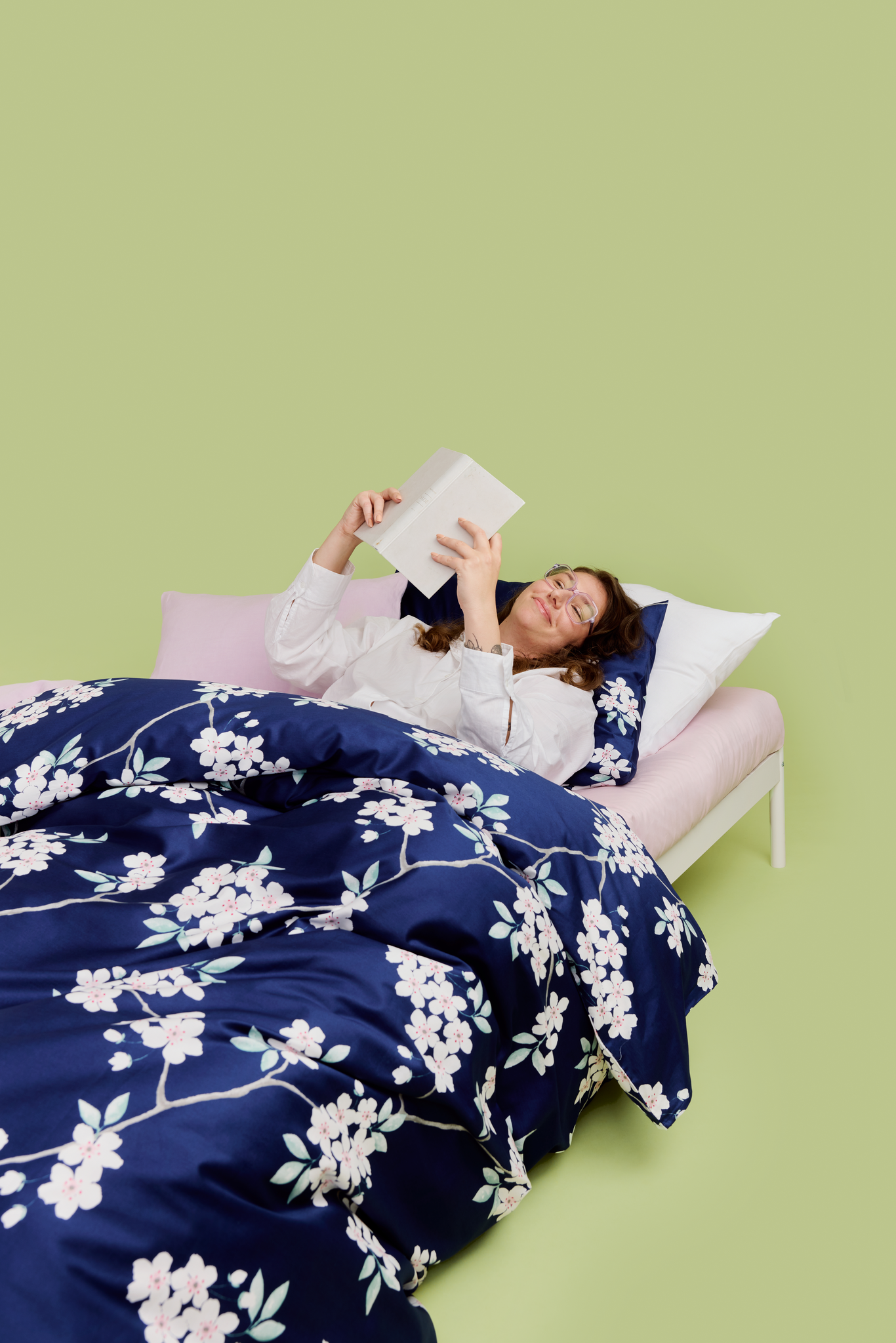 60712-4056-21-06_2; Finlayson Kioto Sateen Duvet Cover Set Dark Blue / 150x210 + 50x60 cm 