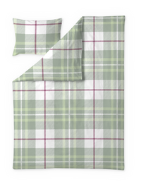 60653-5239-06-06; Finlayson Gingham Duvet Cover Set Green / Malva / 150x210 + 50x60 cm 