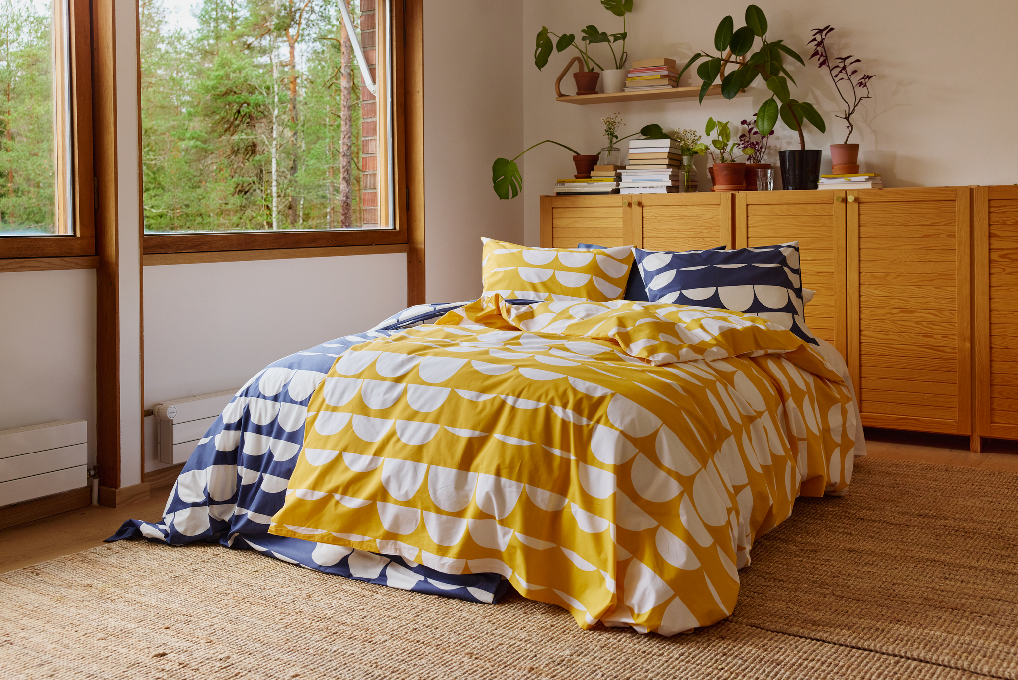 60682-4674-11-05_2; 60652-4674-10-06_2; 60652-4674-11-06_2; Finlayson Pajatso Duvet Covet Set Dark Blue / White / 150x210 + 50x60 cm 