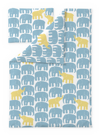 60674-5415-04-06; Finlayson Elefantti vapaa Duvet Cover Set Light Aqua / Yellow / 85x125 + 40x60 cm 