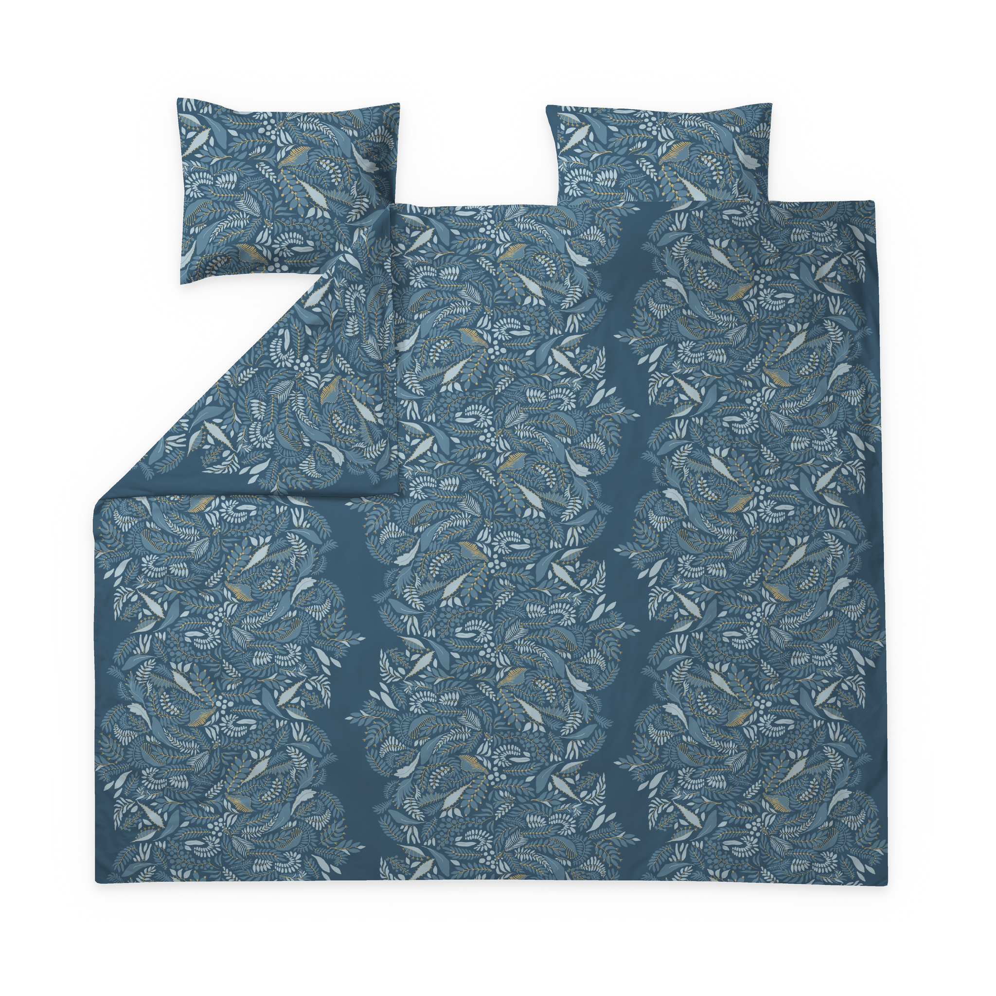 60692-5053-03-05; Finlayson Pihamaa Double Sateen Duvet Cover set Petrol / 240x210 + 50x60 cm 