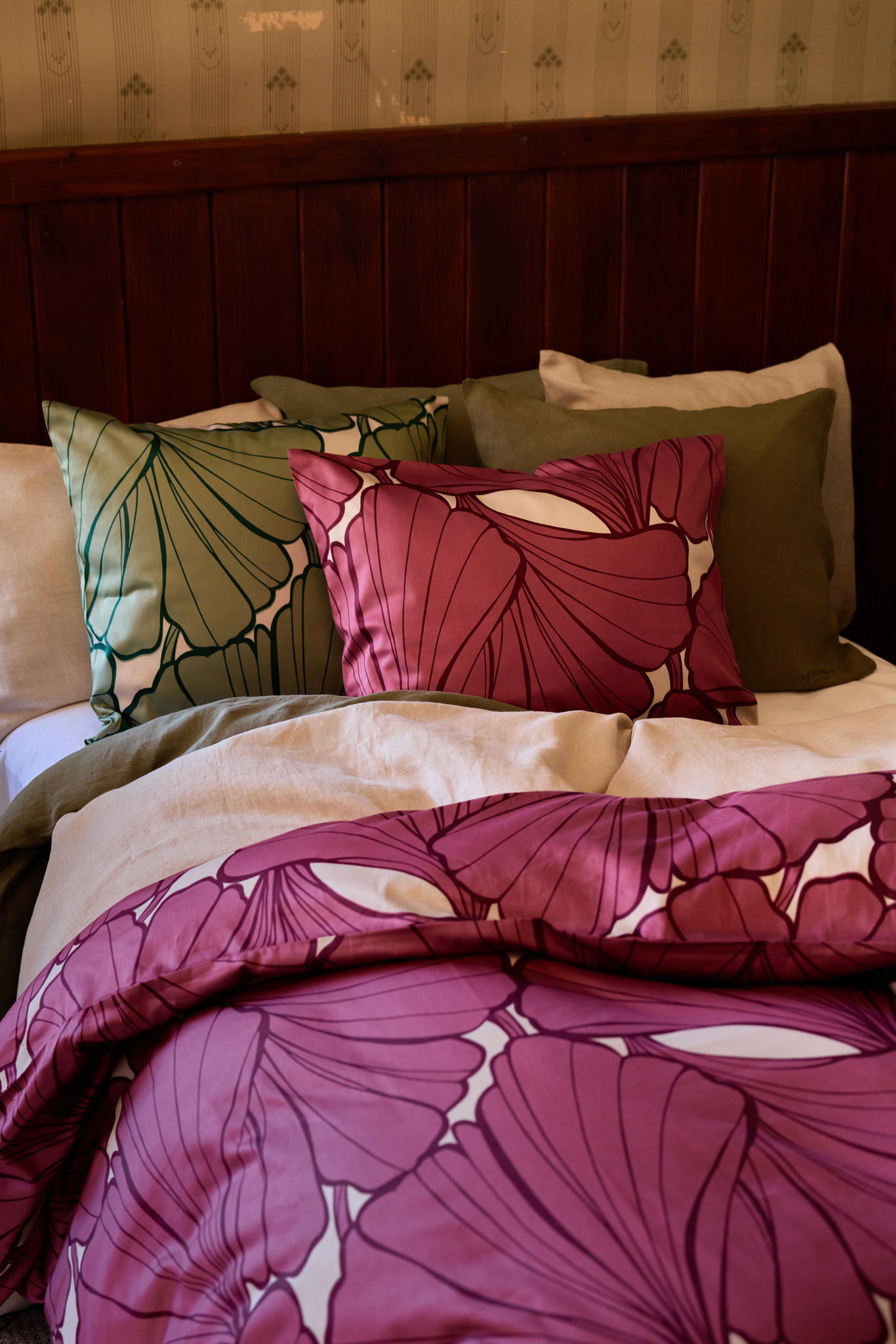 60138-5469-03-10_1; Finlayson Lilia Sateen Pillow Case Green / 50x60 cm 