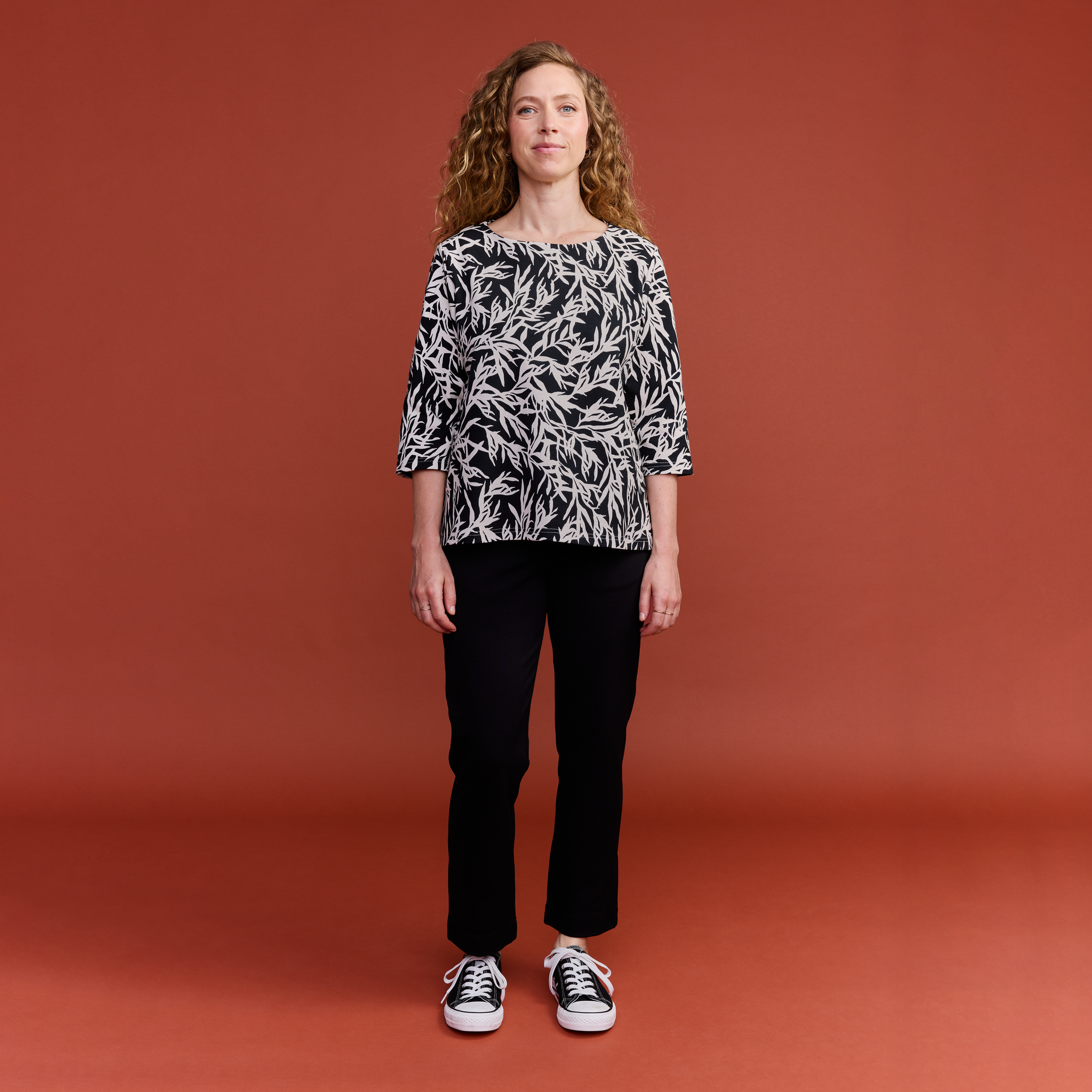 22702946002; Finlayson Salava Blouse Black / Natural white / S 