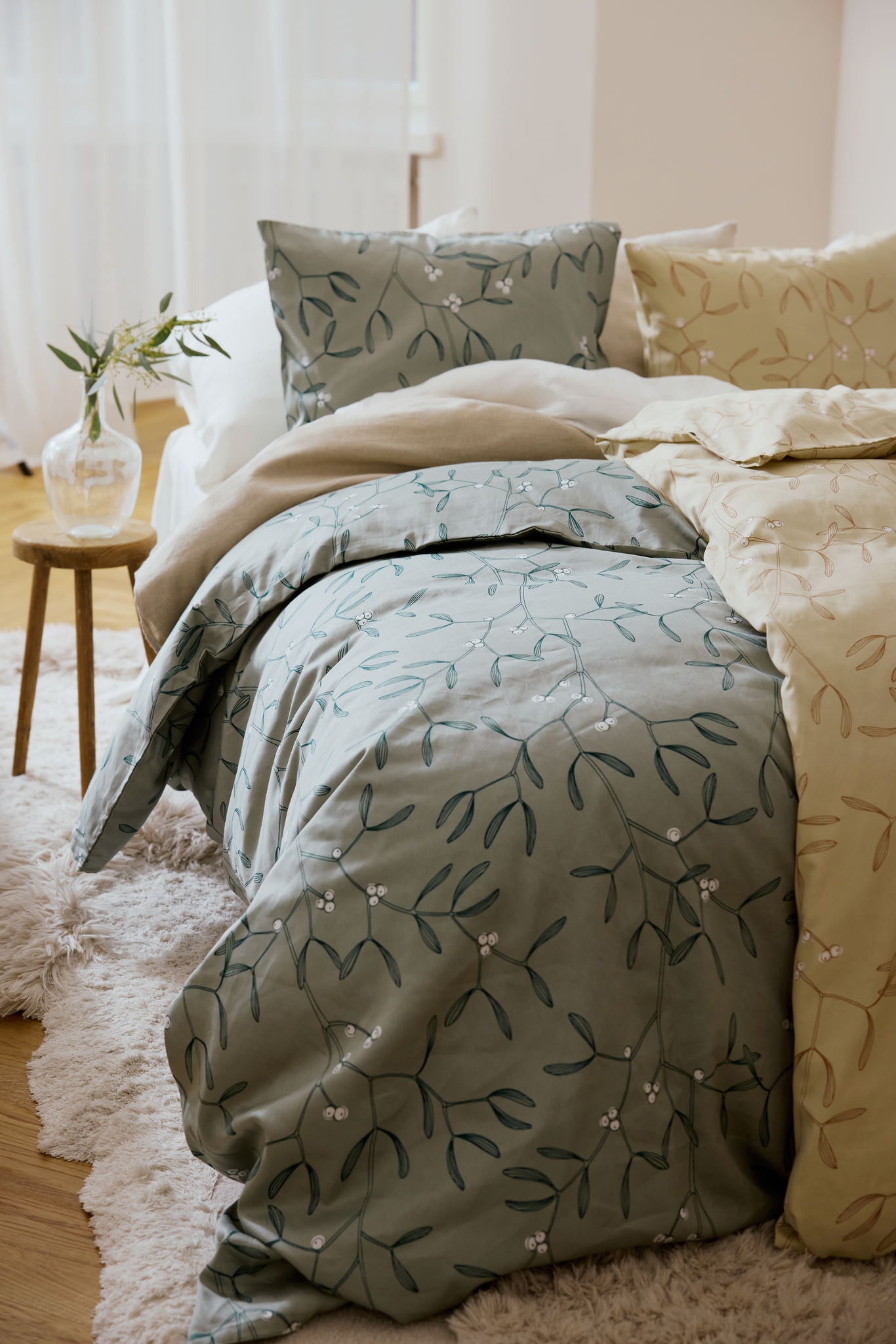 60712-5132-04-06_2; Finlayson Misteli Sateen Duvet Cover set Light Brown / 150x210 + 50x60 cm 