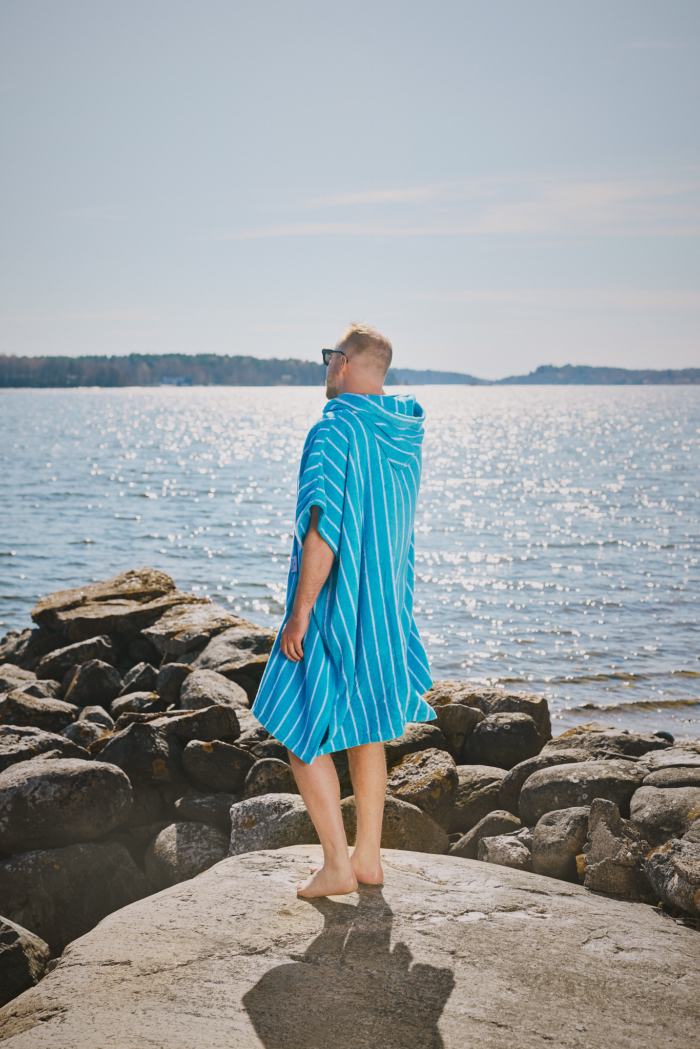 71214-5432-01-03_2; Finlayson Original Long Drink Bath poncho Turquoise / Onesize 