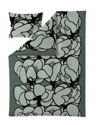 Finlayson COM Vallila Makeba sateen duvet cover set Salvian Green / 150x210 cm