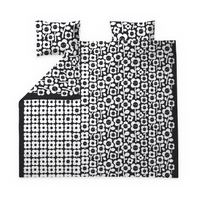 Finlayson COM Kukkariemu Duvet Cover set Black / White / 240x210 + 50x60 cm