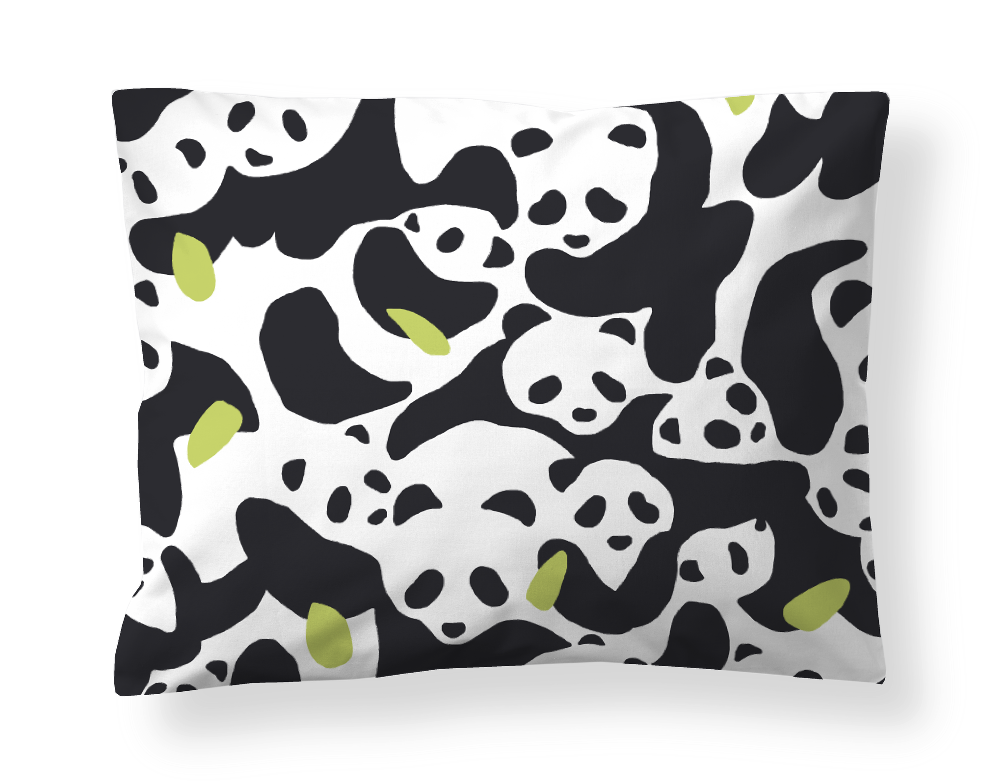 60136-5435-01-10; Finlayson Sukukokous Pillowcase Black / White / Green / 50x60 cm 