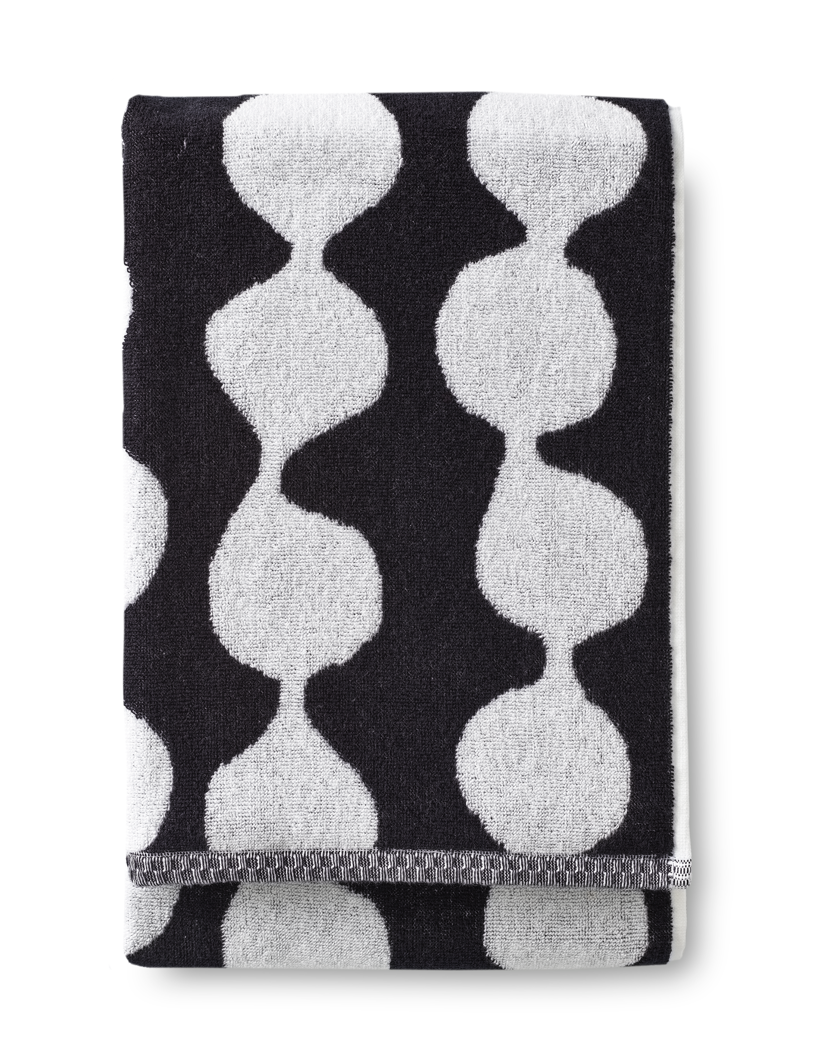 70074-4654-01-06; Finlayson Pampula Bath Towel Black / White / 70x150 cm 