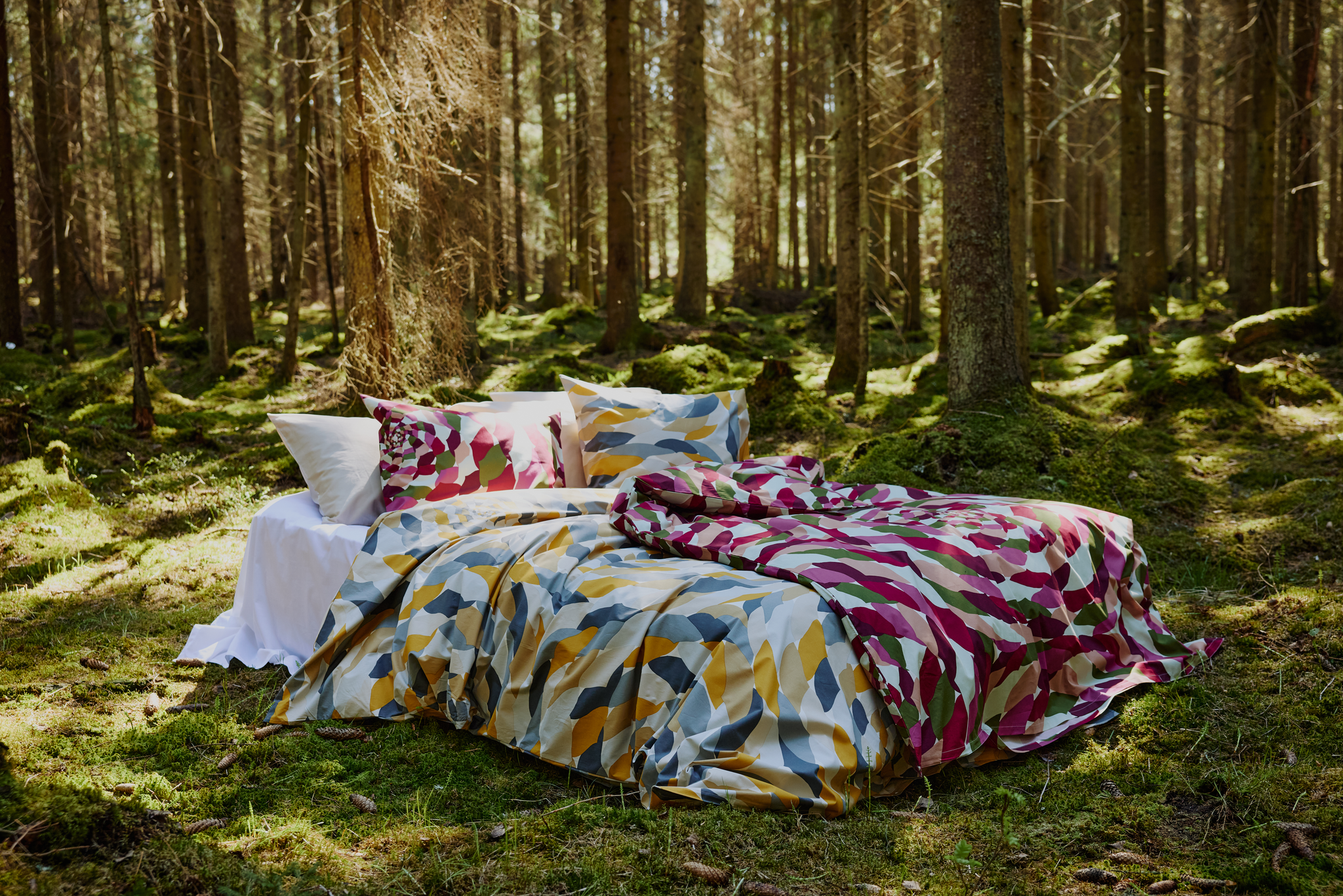 60657-5466-01-06_3; Finlayson Jatkumo Duvet cover set Ocher / Grey / 150x210 + 50x60 cm 