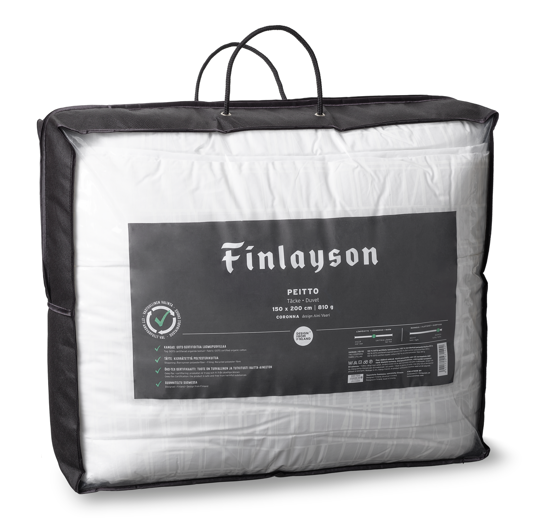 40516-3435-01-03_4; 40515-3435-01-06_4; Finlayson Coronna Premium Light Duvet White / 150x200 cm 
