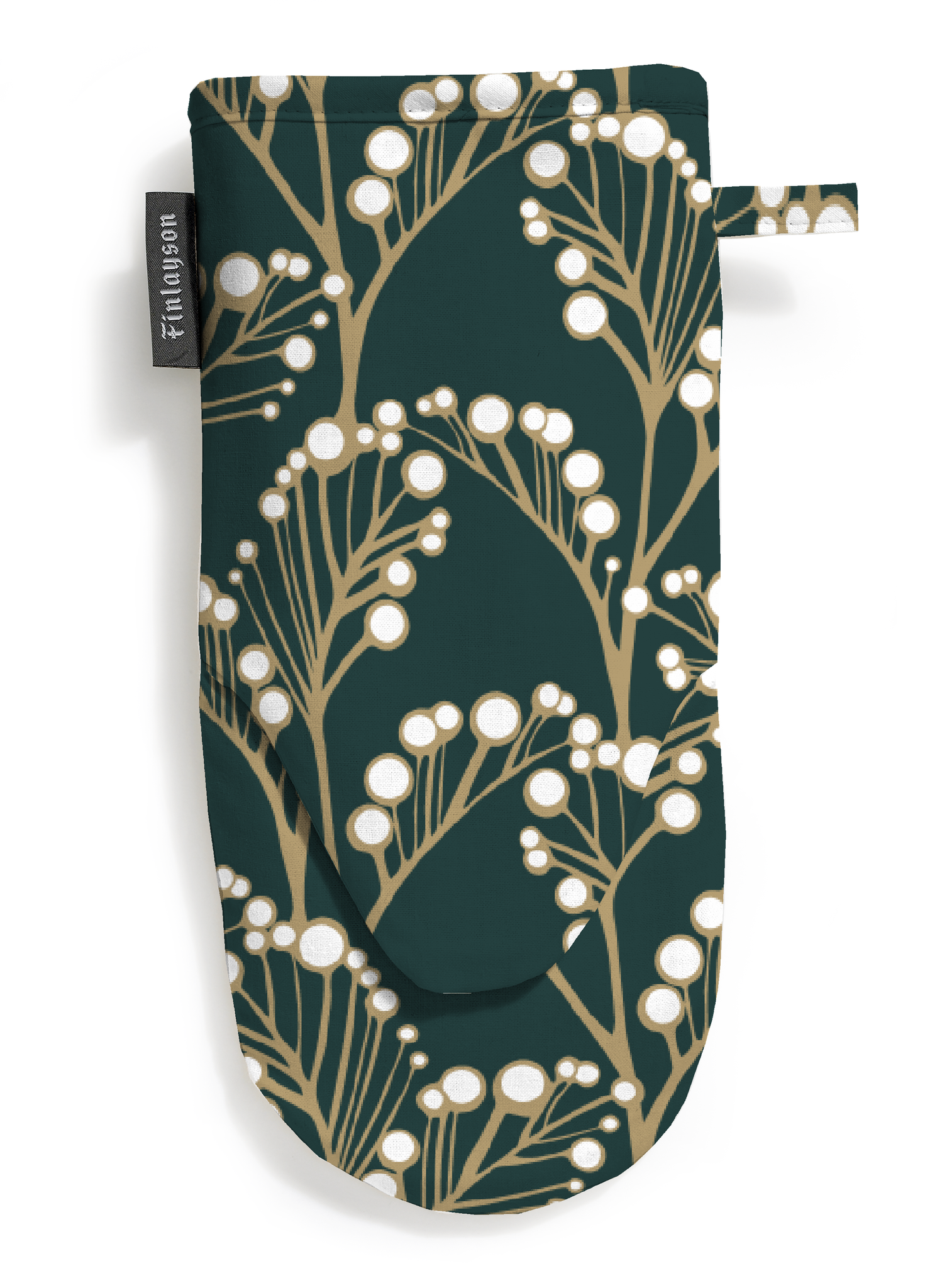 80006-5286-02-05; Finlayson Pihla pieni oven mitt Green / Gold / 15x30 cm 