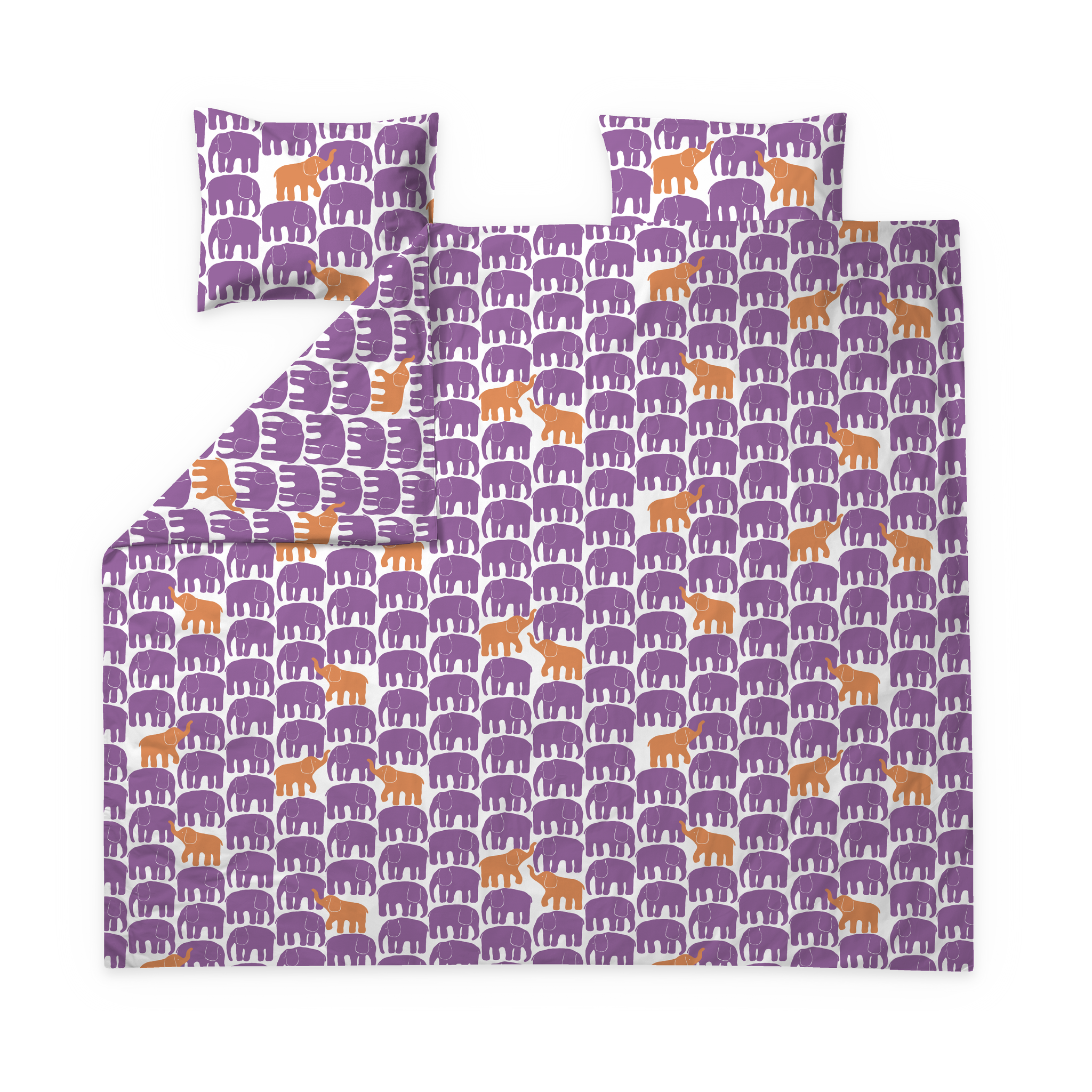 60682-5415-01-05; Finlayson Elefantti vapaa Double Duvet Cover Set Violet / 240x210 + 50x60 cm 