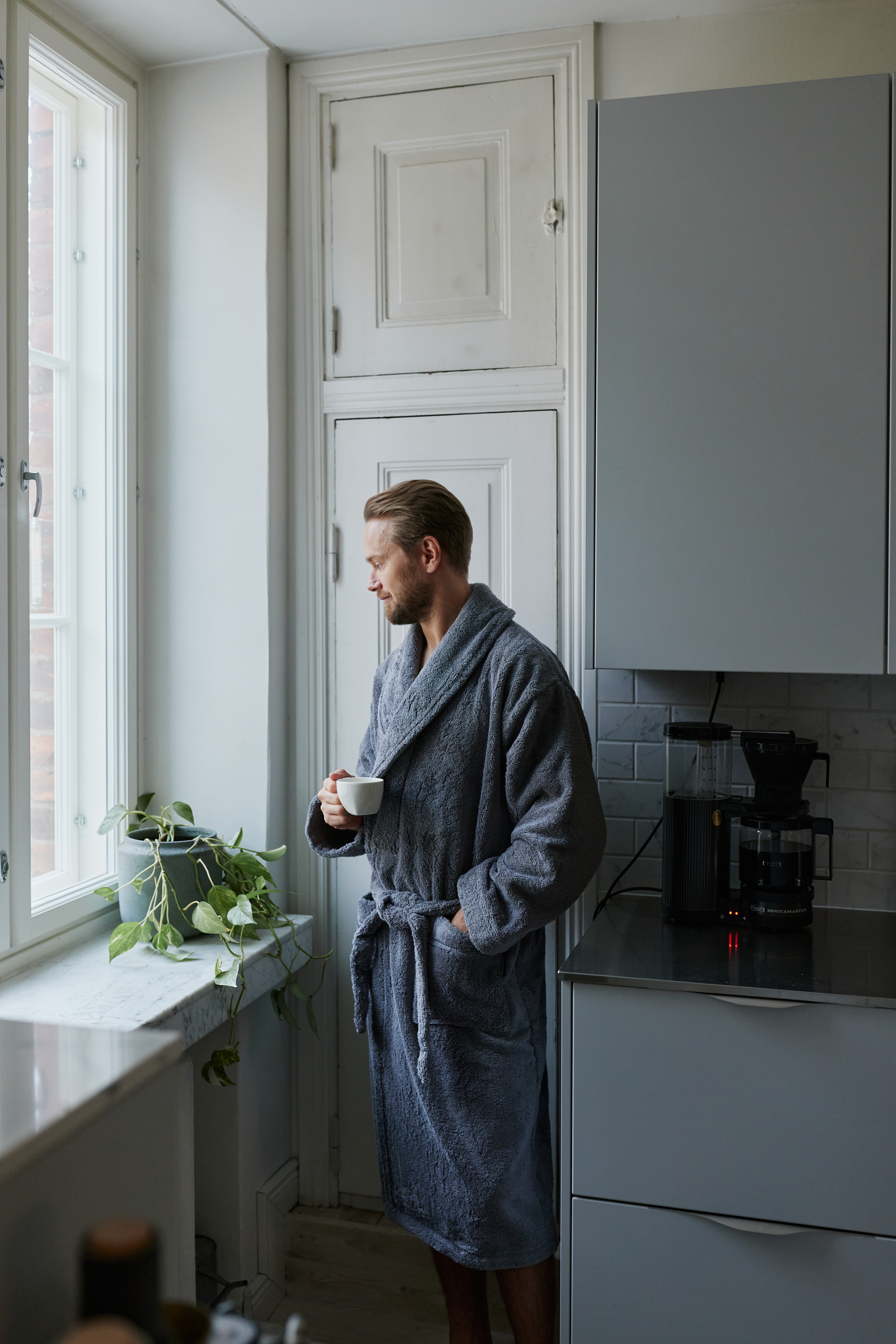 70227-0004-01-03_1; 70227-0004-03-03_1; 70227-0004-02-03_1; Finlayson Hali Bathrobe Grey / L/XL 