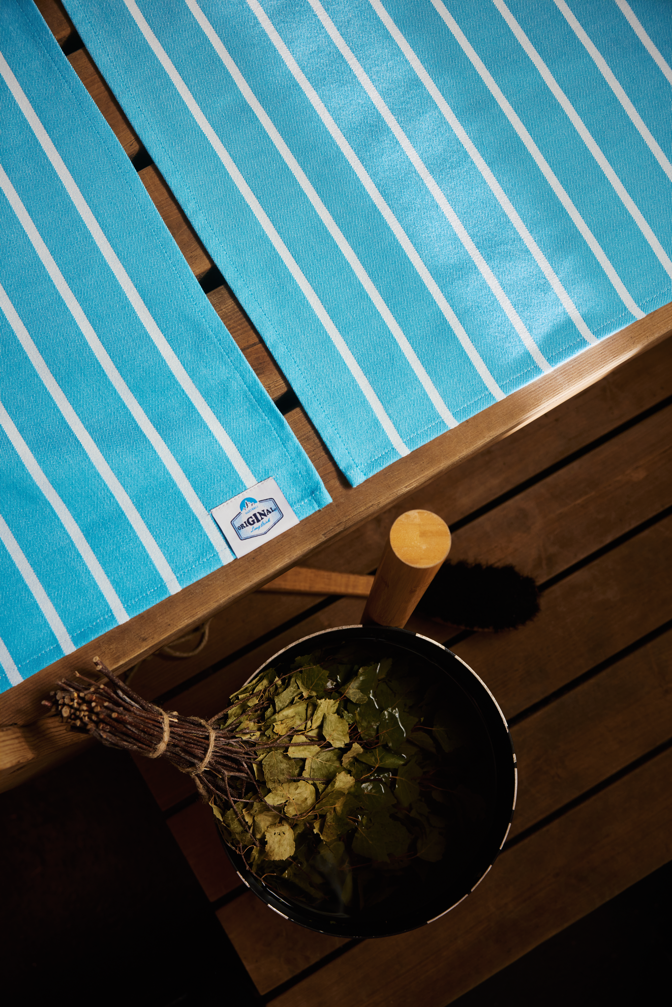 70101-5432-01-12_1; Finlayson Original Long Drink Sauna Seat Cover Turquoise / 50x60 cm 